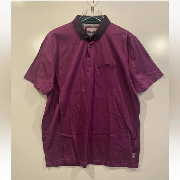 Ted Baker London Purple‎ Polo Shirt Mens Size 7 (213) - Picture 1 of 4